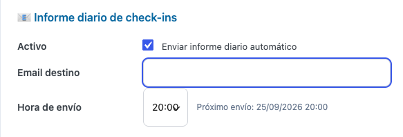 Configuración de informe diario automático por email
